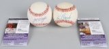 Joe Morgan & Lou Brock MLB signed baseballs JSA