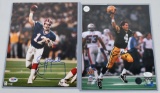 Jim Kelly & Brett Farve color signed 8X10 Photo