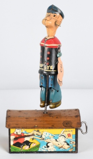 MARX 1932 POPEYE TIN windup DANCER on the ROOF