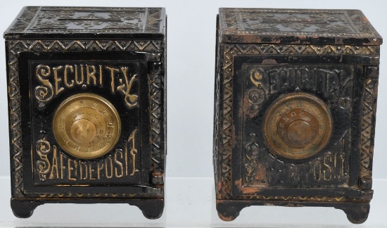 2-KEYSER REX cast iron SAFE BANKS