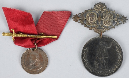 2- COLUMBIAN EXPOSITION BADGE MEDALS