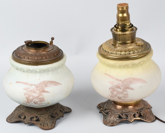 2-COLUMBIAN EXPOSITION OIL LAMP FONTS