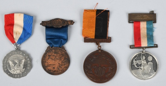 4- COLUMBIAN EXPOSITION BADGE MEDALS