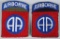 LOT OF TWO 82ND AIRBORNE VARIANT 1 PIECE PATCHES