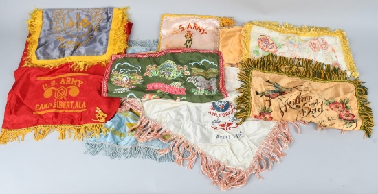 WWII US LOT 9 SWEETHEART PILLOW COVERS MIXED
