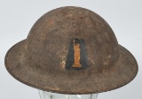 WW1 US ARMY 77TH DIVISION PAINTED HELMET