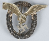 WWII NAZI GERMAN LUFTWAFFE EARLY PILOT BADGE GWL