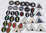 WWII NAZI GERMAN RANK & TRADE SLEEVE PATCHES LOT