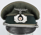 WWII NAZI GERMAN INFANTRY OFFICERS VISOR HAT