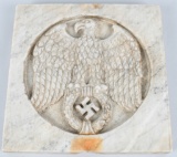 WWII NAZI GERMAN CARVED MARBLE EAGLE