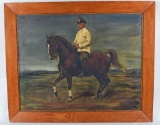 WWII NAZI PORTRAIT OF A SOLDIER ON HORSE BACK
