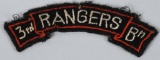WW2 THEATER MADE 3rd RANGER BATTALION SCROLL PATCH