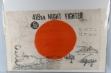 WWII US 418th NIGHT FIGHTER INKED JAPANESE FLAG