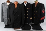 WWII US NAVY UNIFORM LOT WITH RIBBONS AND BOARDS