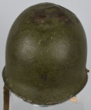 WWII US FRONT SEAM FIXED BALE HELMET WITH TAG