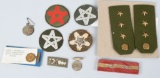 WWII JAPANESE LOT OF MEDALS, RANK INSIGNIA, PINS