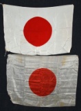 2 WWII JAPANESE FLAGS CLOTH LINEN