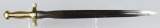19th CENT. BRASS HILT SHORT ARTILLERY SWORD