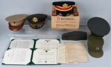 GROUP WWII TO VIETNAM US MILITARY HATS & PAPERS