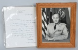 SIGNED PHOTO & LETTER OF GENERAL JOHN K WATERS