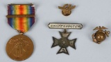 WWI US MARINE CORPS MEDAL BADGE EGA AND PIN GROUP