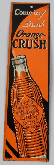 1920s ORANGE CRUSH TIN DOOR PUSH