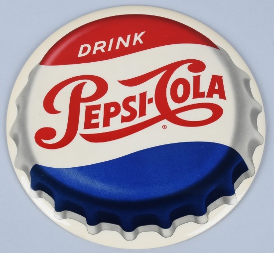 DRINK PEPSI COLA TIN BUTTON SIGN