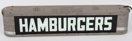 1940s HAMBURGER LIGHT-UP SIGN