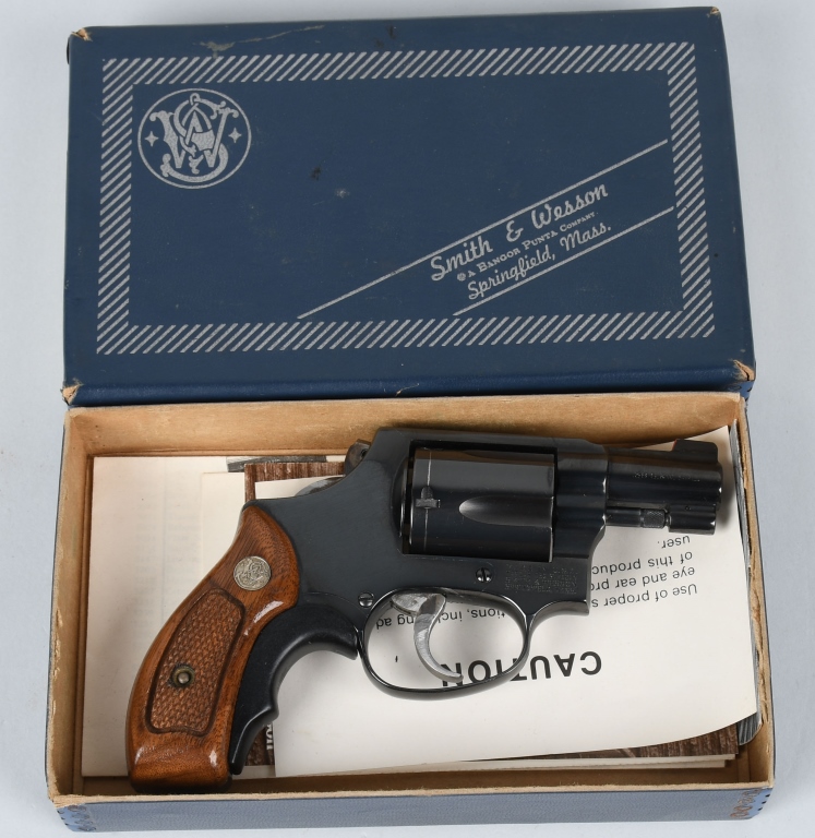 S&W MODEL 36 IN BLUE BOX, BOBBED HAMMER | Proxibid