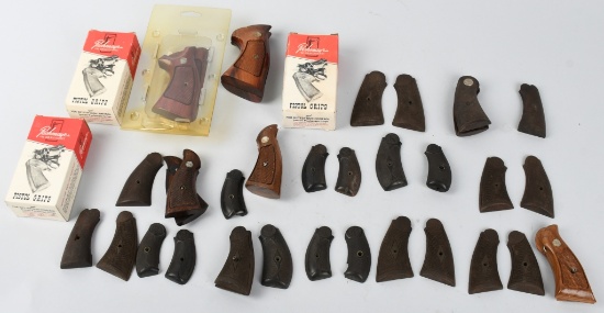 MIXED LOT WOOD PISTOL GRIPS COLT SMITH & WESSON