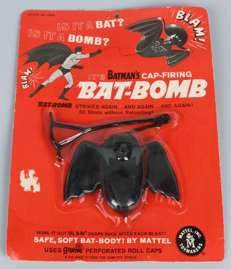 1966 MATTEL BATMAN'S CAP FIRING BAT-BOMB MOC