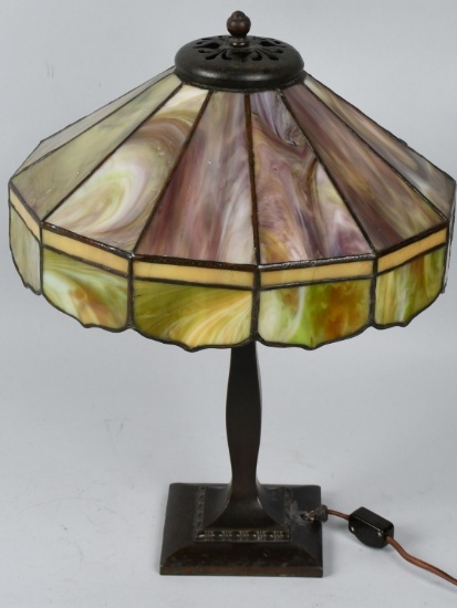 SLAG GLASS TABLE LAMP