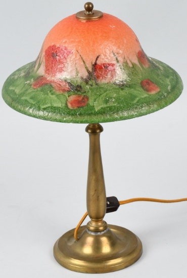 CHIPPED ICE REVERSE PAINTED BOUDOIR LAMP