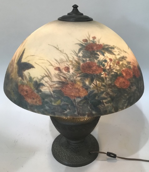 CLASSIQUE REVERSE PAINTED BUTTERFLY TABLE LAMP