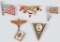 LOT OF 5 WWII PATRIOTIC PINS AND BROOCHES FLAGS