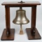 US NAVY SHIP'S BELL ON STAND USN MARKED