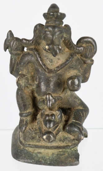 18th C TIBETAN COPPER BRONZE GANESHA