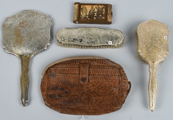 5 PC LOT EARLY SNAKESKIN SILVER ACCESSORIS