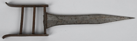 19th CENTURY LG INDO-PERSIAN PUSH DAGGER ENGRAVED