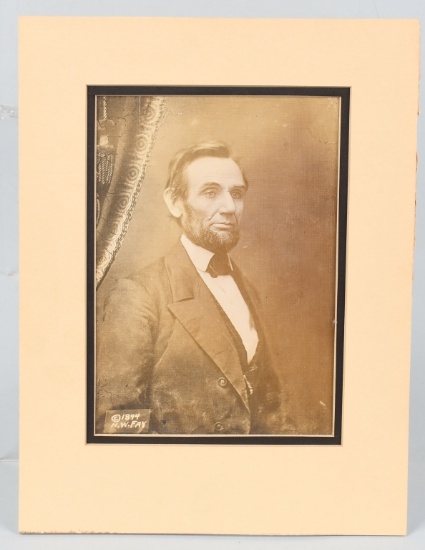 W.W. FAY 1894 PHOTO of ABRAHAM LINCOLN