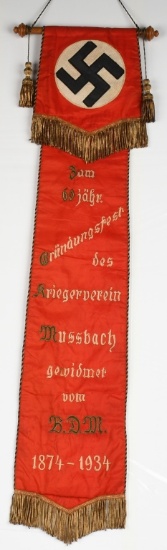 WWII NAZI GERMAN ELABORATE WALL BANNER FOR BDM