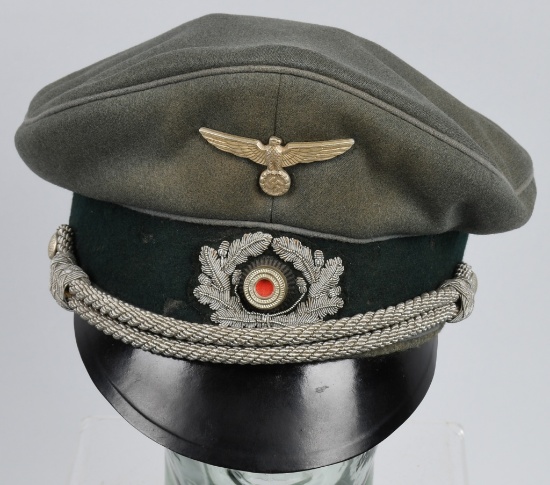 WWII NAZI GERMAN TRANSPORT OFFICER'S VISOR CAP
