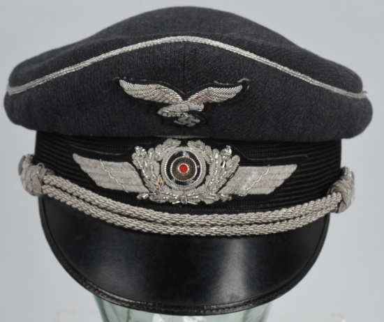 WWII NAZI GERMAN LUFTWAFFE OFFICER'S VISOR CAP
