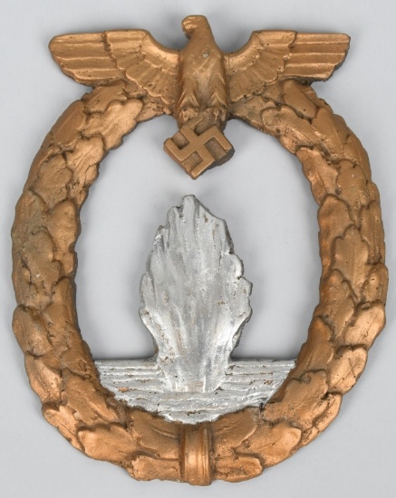 WWII NAZI GERMAN MINESWEEPER'S WAR BADGE PLAQUE