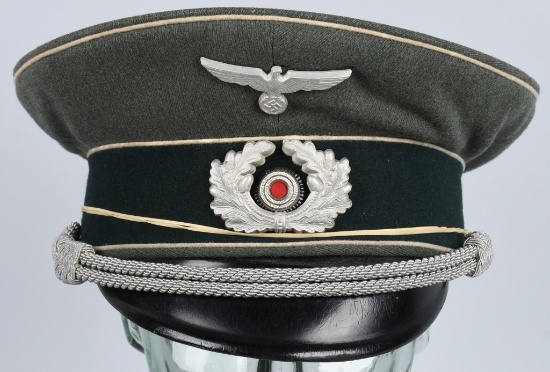 WWII NAZI GERMAN INFANTRY OFFICER VISOR HAT