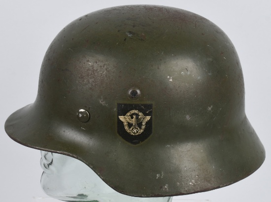 WWII NAZI GERMAN M35 DOUBLE DECAL POLIZEI HELMET