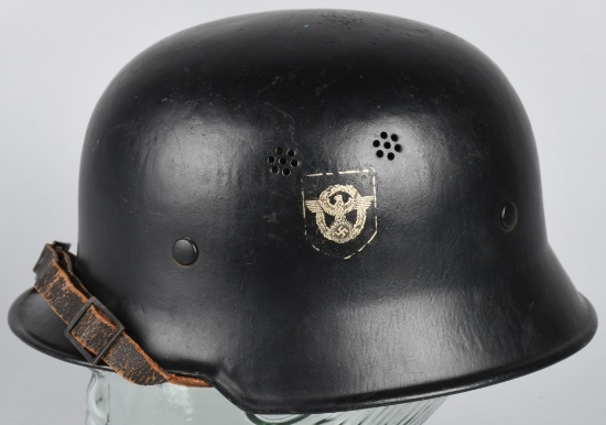 WWII NAZI FEUERSCHUTZPOLIZEI DOUBLE DECAL HELMET