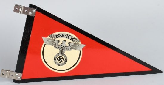 WWII NAZI GERMAN METAL NSKK VEHICLE PENNANT