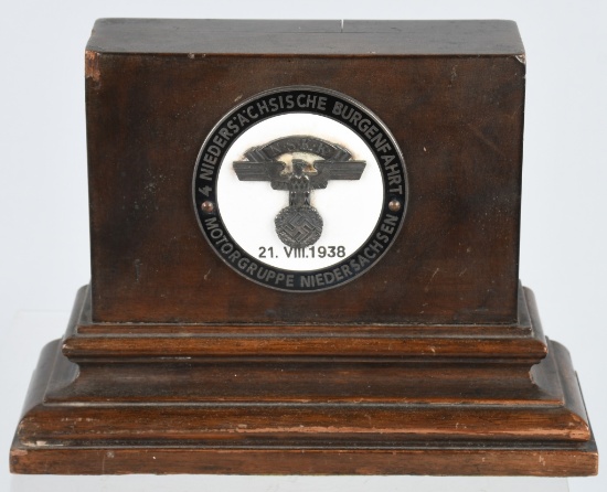 WWII NAZI GERMAN 1938 NSKK DESK AWARD
