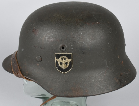 WWII NAZI GERMAN M40 DOUBLE DECAL POLIZEI HELMET